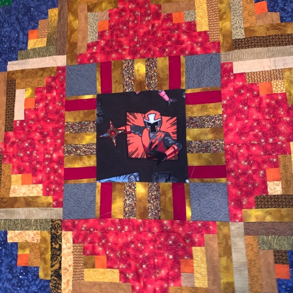 Handmade Quilt Power Rangers Yellow Green. Condit - Picture 5 of 11